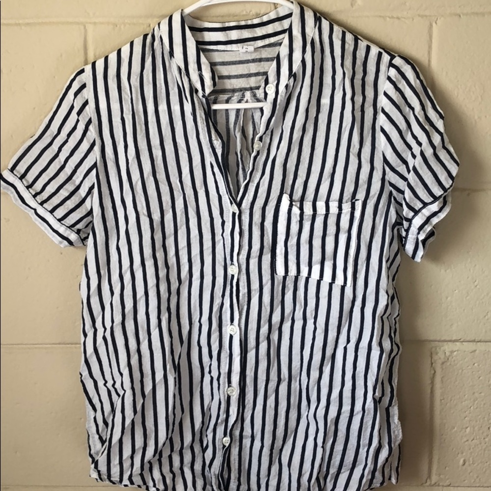 Striped Short Sleeve Lightweight Top
